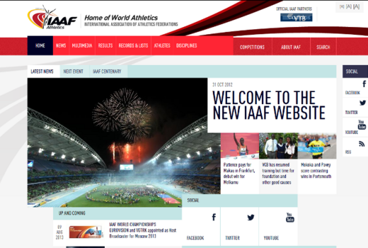 IAAF proměnila svůj web